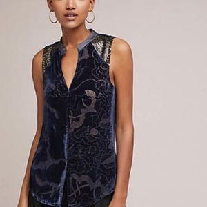 Anthropologie velvet tank top